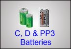 C, D and PP3 size rechargeable batteries from Watch Battery (UK) Ltd