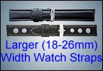 Black and Brown Watch Straps (Watch bands) for Larger (Gent's) Watches from Watch Battery (UK) Ltd
