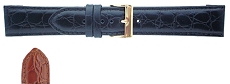 Leather - Open Ended Crocodile Grain Effect Leather Watch Strap (12-20mm)