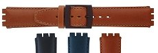 Leather - Swatch Style Smooth Leather Watch Strap (16 mm notch width)