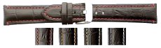 Leather - Alligator Grain Stitched Watch Strap (18mm-24mm)