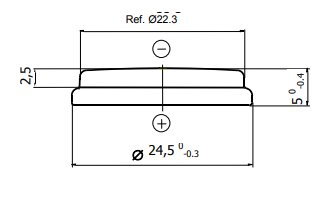 Renata CR2450N dimensions